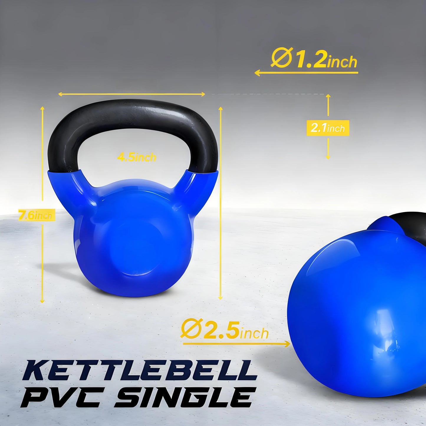 Vinyl Coated Cast Iron Kettlebells – 5-100 lbs, Full Body & Grip Strength Training