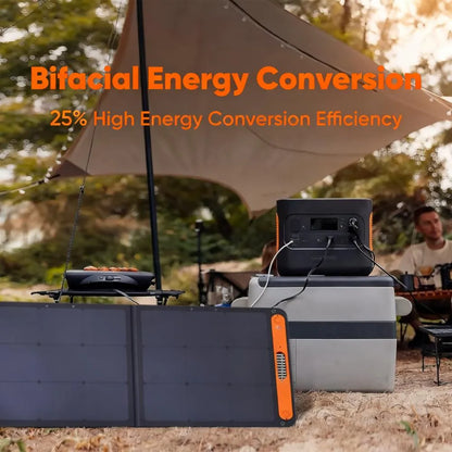 100W Portable Bifacial Solar Panel, Foldable with USB Outputs