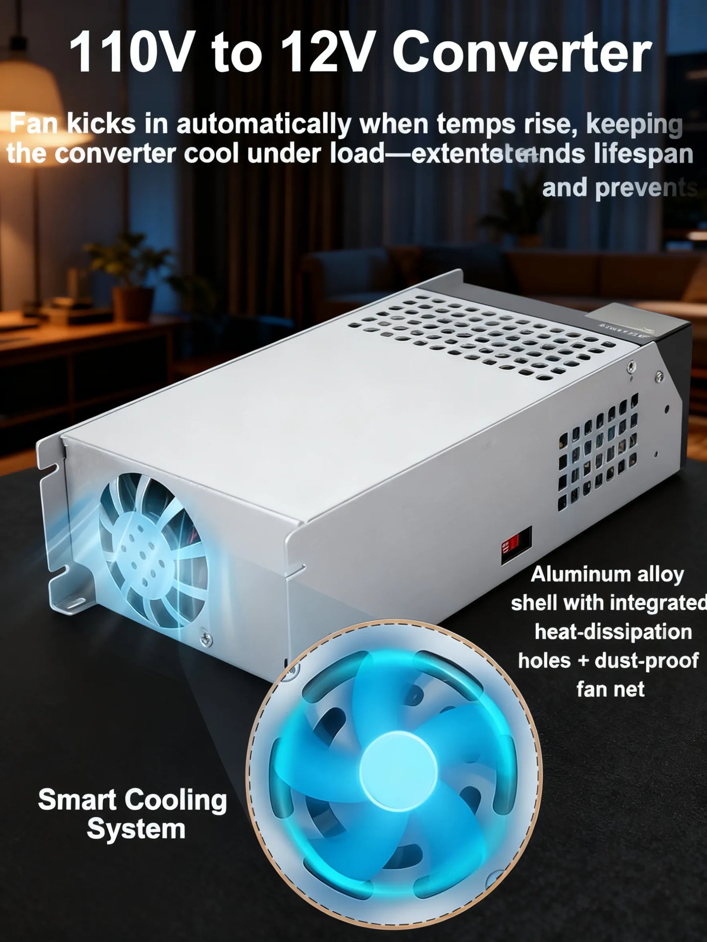 1000W 12V Switching Power Supply, AC to DC Universal Adapter