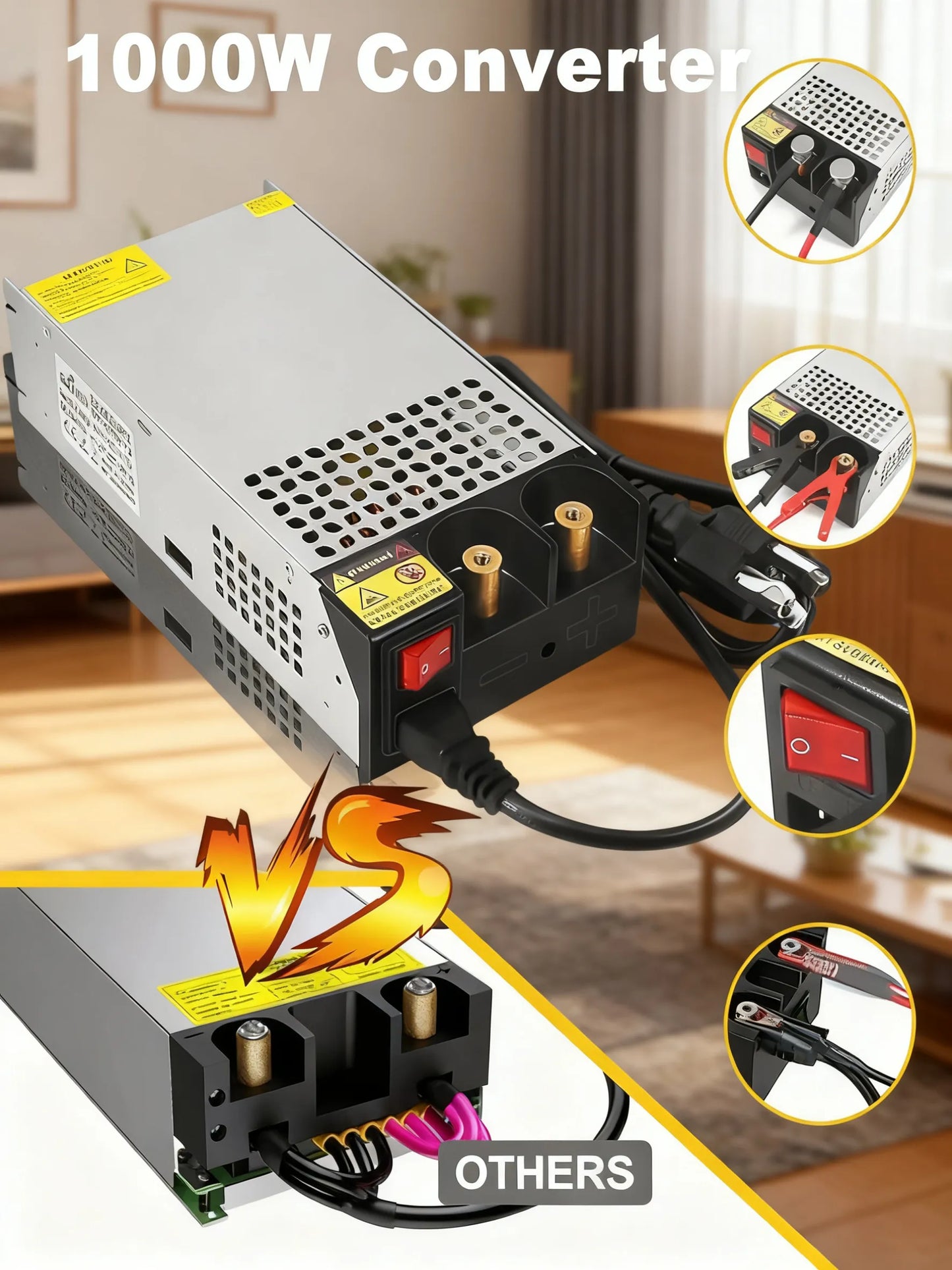 1000W 12V Switching Power Supply, AC to DC Universal Adapter