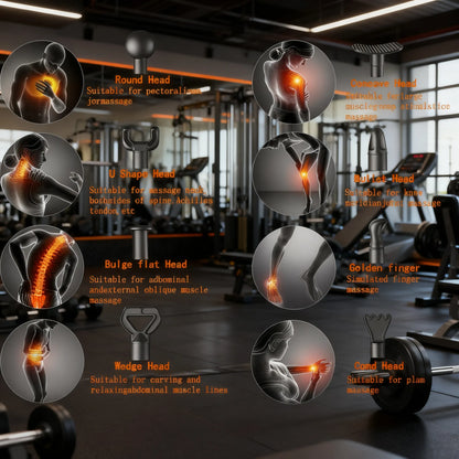 8-in-1 Smart Percussion Massage Gun | 20 Speeds for Full-Body Deep Muscle Therapy & Relaxation