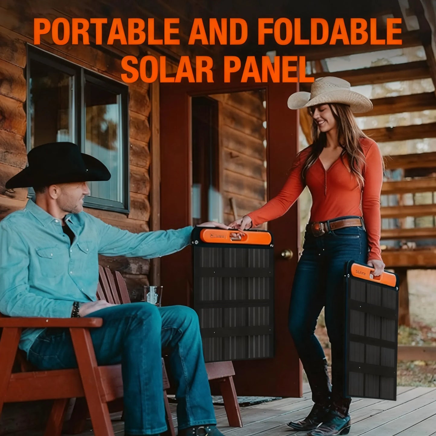 100W Portable Bifacial Solar Panel, Foldable with USB Outputs