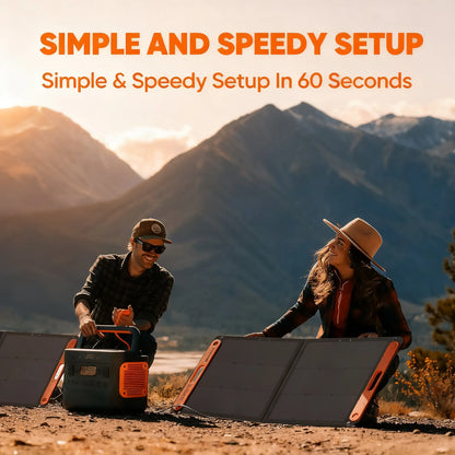 100W Portable Bifacial Solar Panel, Foldable with USB Outputs