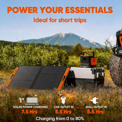 100W Portable Bifacial Solar Panel, Foldable with USB Outputs