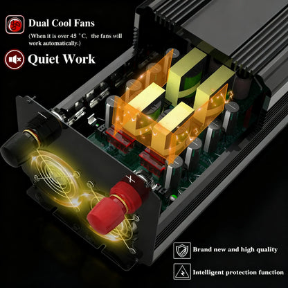 3000W Car Power Inverter, 12V to 110V with Remote & Display