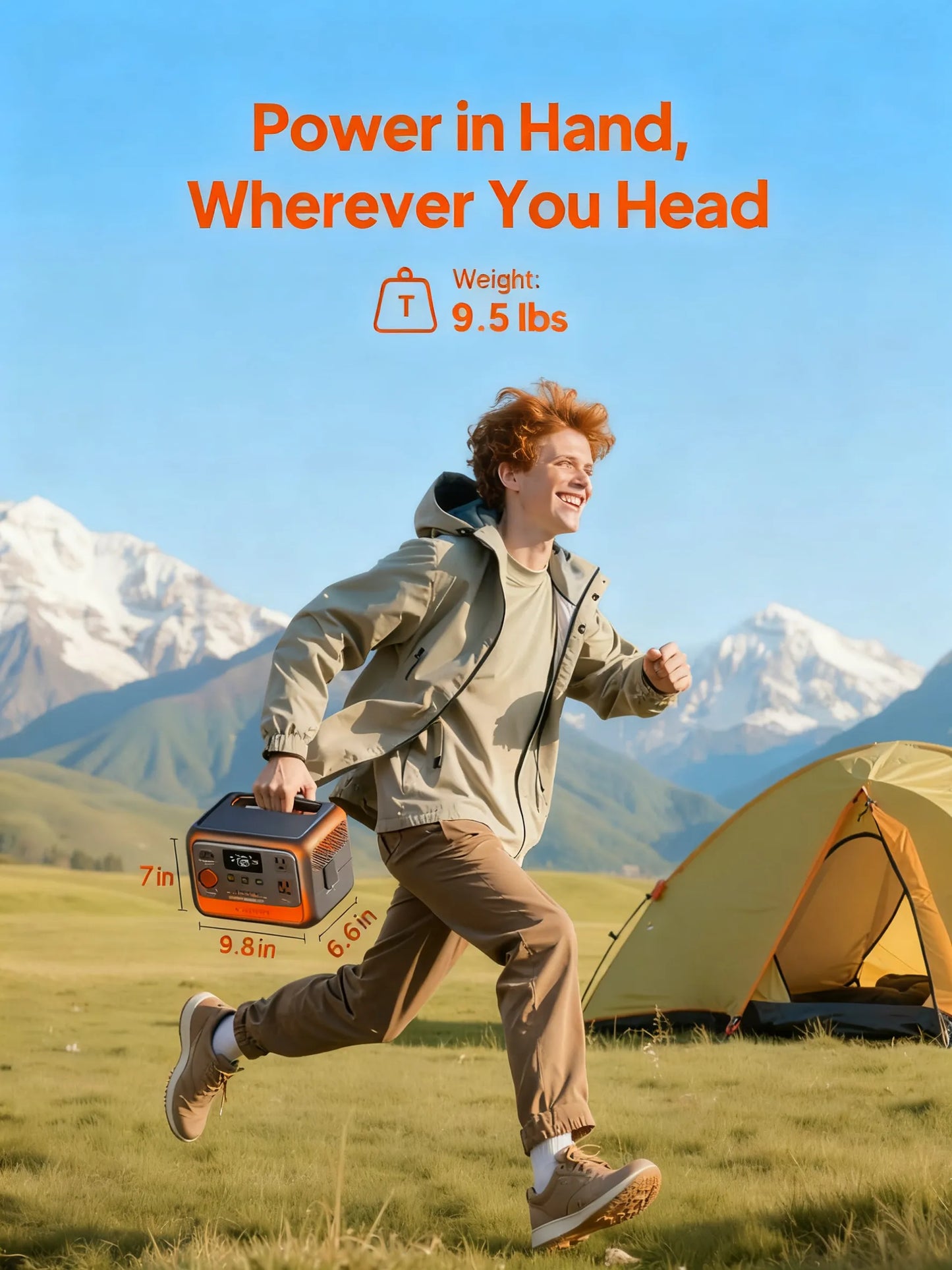 288Wh Portable Power Station, 600W Output with LiFePO4 Battery & UPS