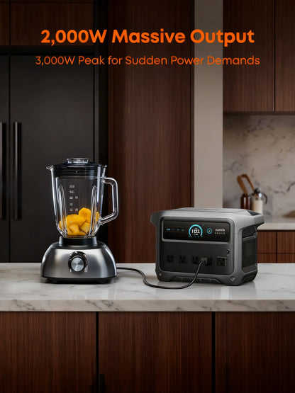 1024Wh Portable Power Station, 2000W Output & 49-Min Fast Charge