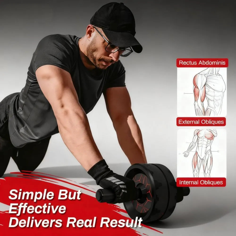 Ab Wheel Roller – Core Strength & Abs Workout, Knee Pad for Home Gym Use