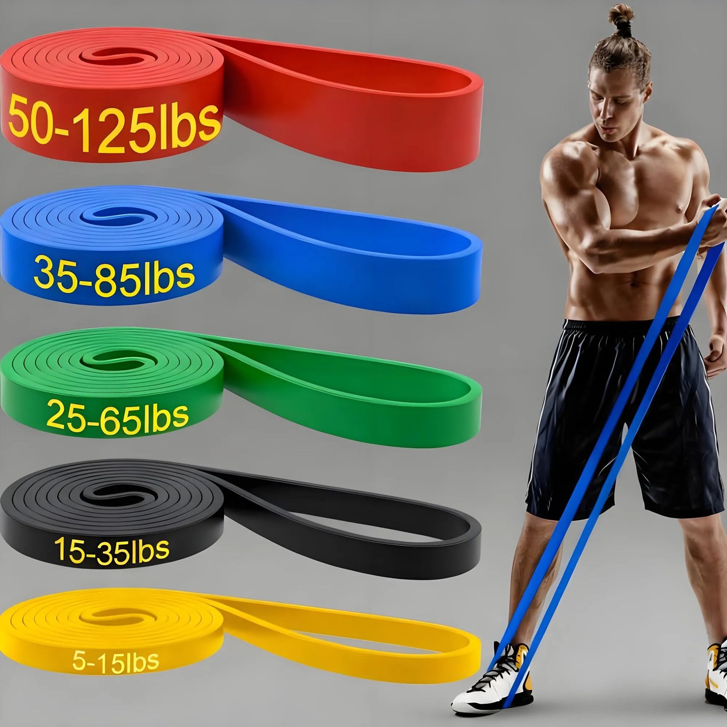Resistance Bands for Pull Ups – Set for Exercise, Stretching, and Physical Therapy